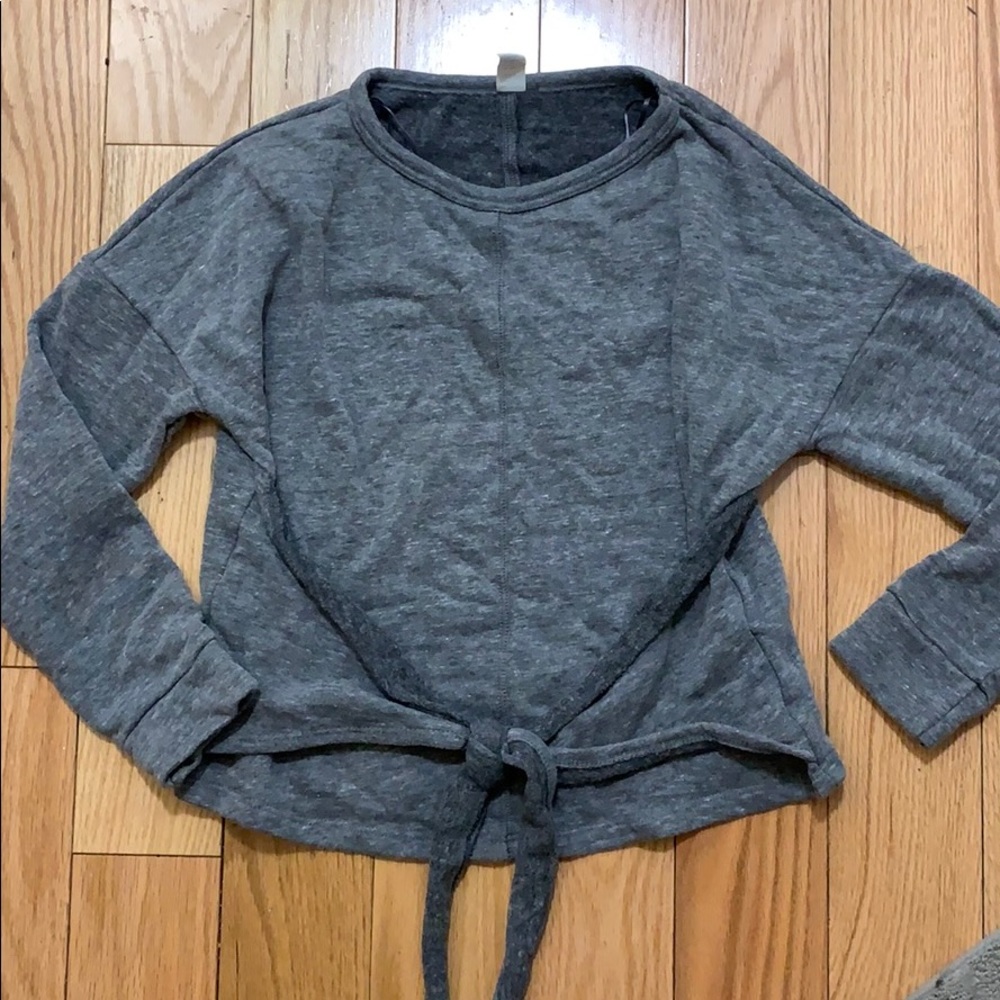 Tie front sweatshirt